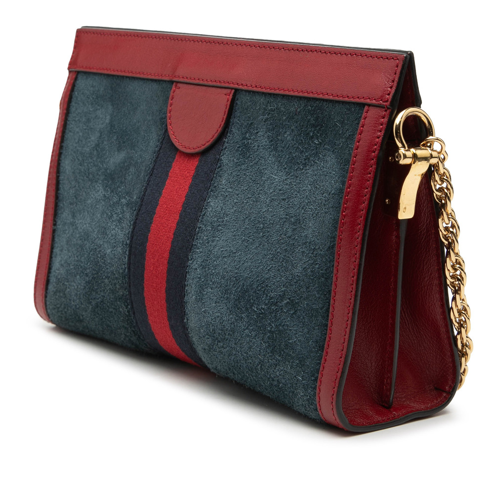 Pre-Loved Gucci Small Suede Web Ophidia Chain Crossbody - Picture 2 of 7